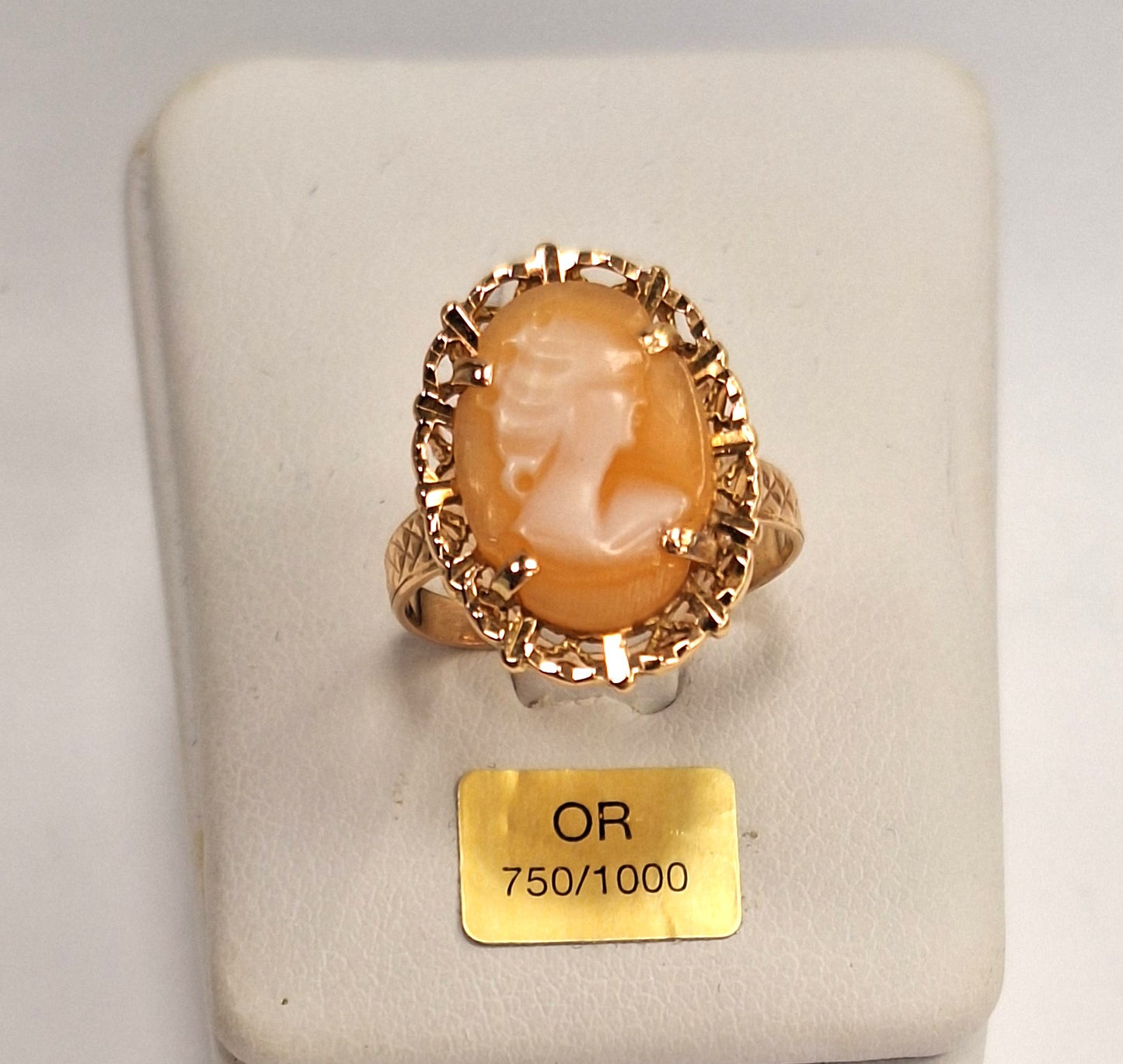 Bague Camée Or Jaune 18K Taille 50