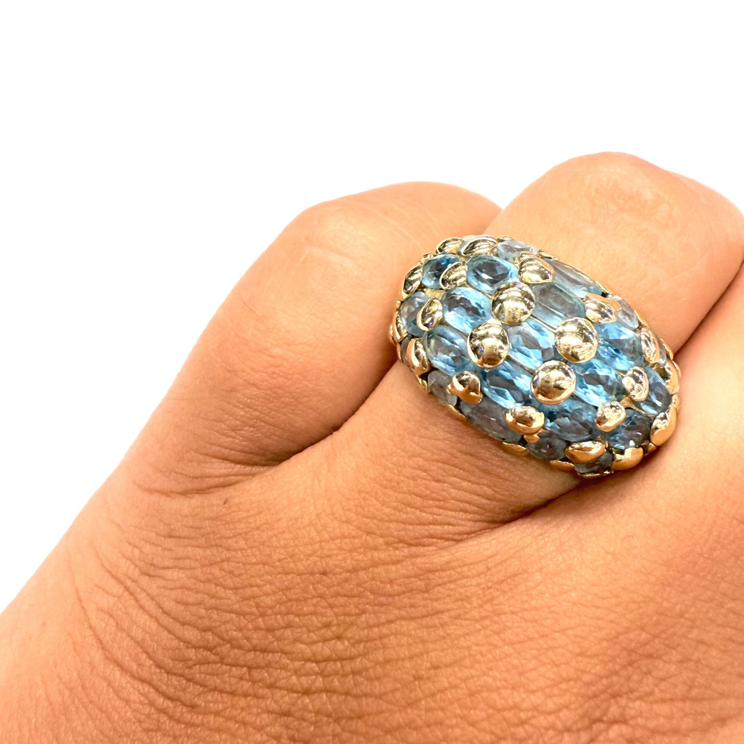 Bague en or jaune 18k avec topaze - T 53