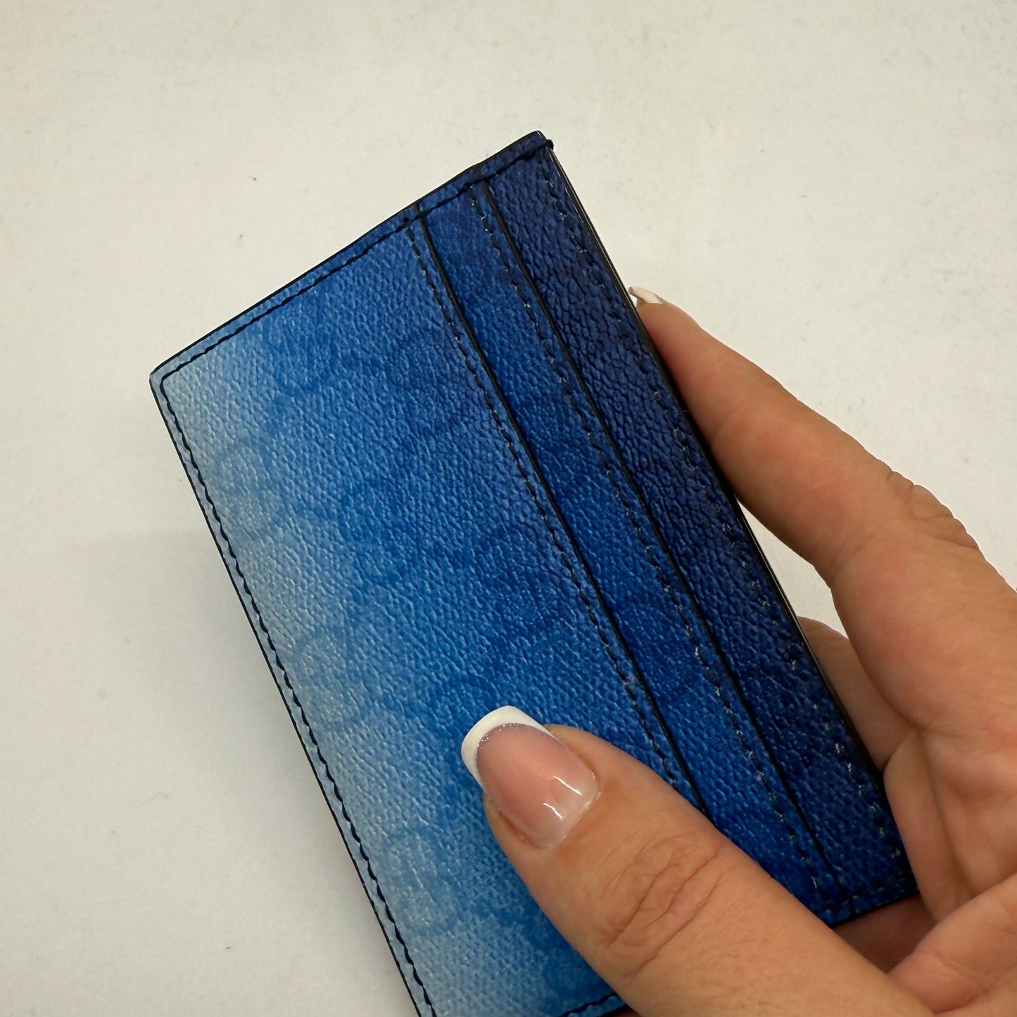 Porte-cartes Gucci Chroma bleu monogram - Comme Neuf
