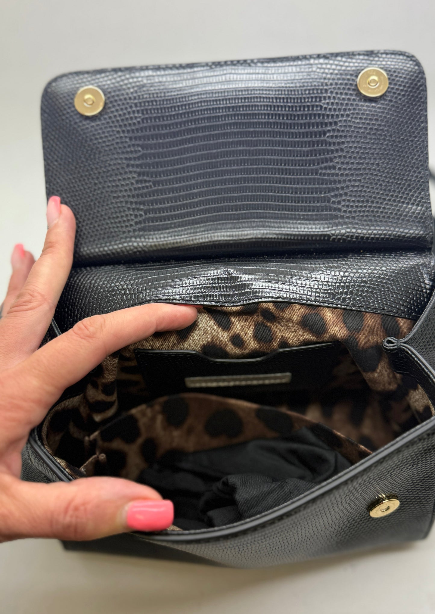 Sac à main Dolce Gabbana Sicily en cuir noir