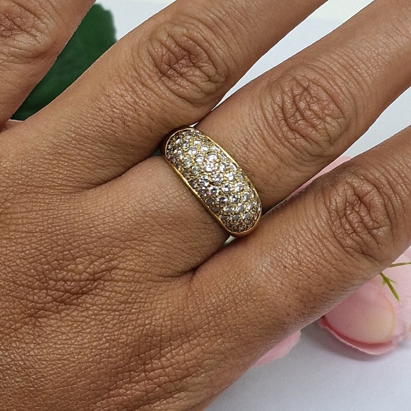 Bagues en Or Jaune avec Diamants 18 carats Taille-55