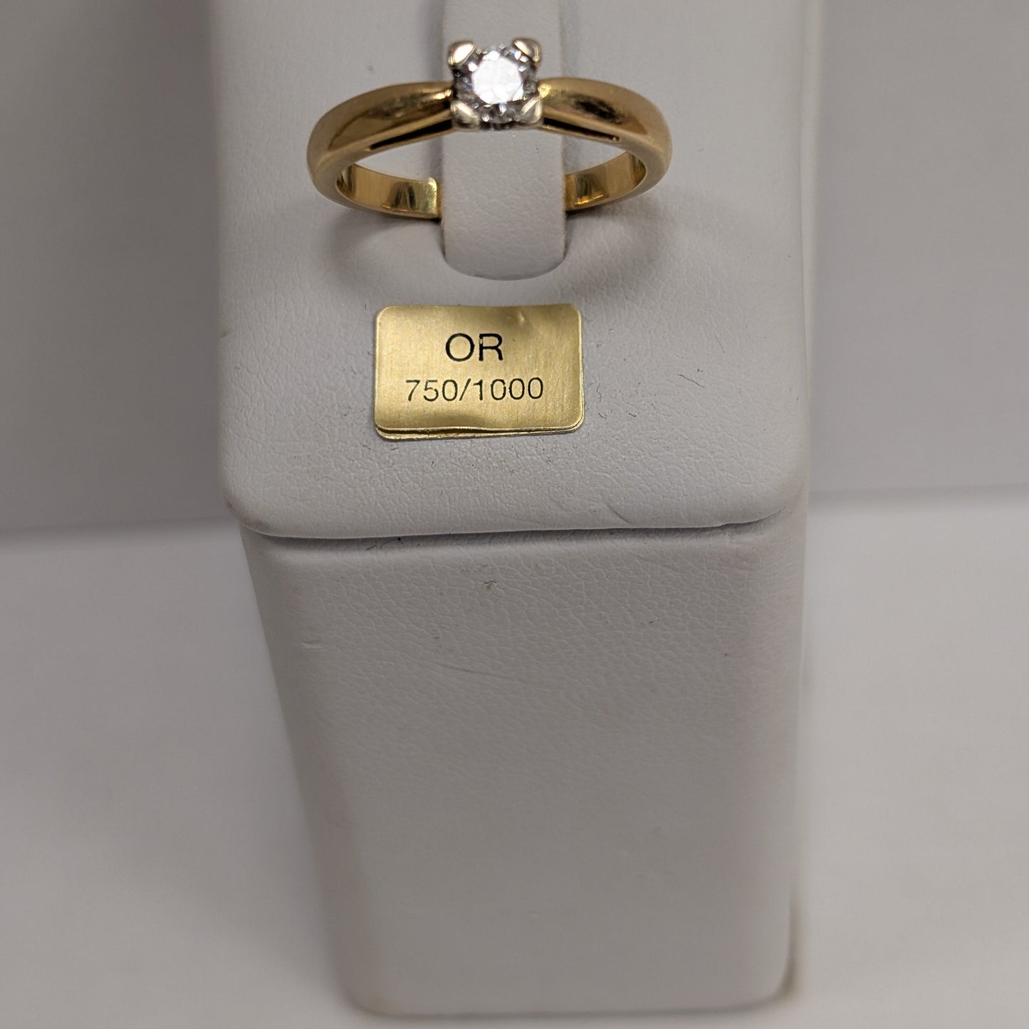 Solitaire Or Jaune 18K avec Taille-53