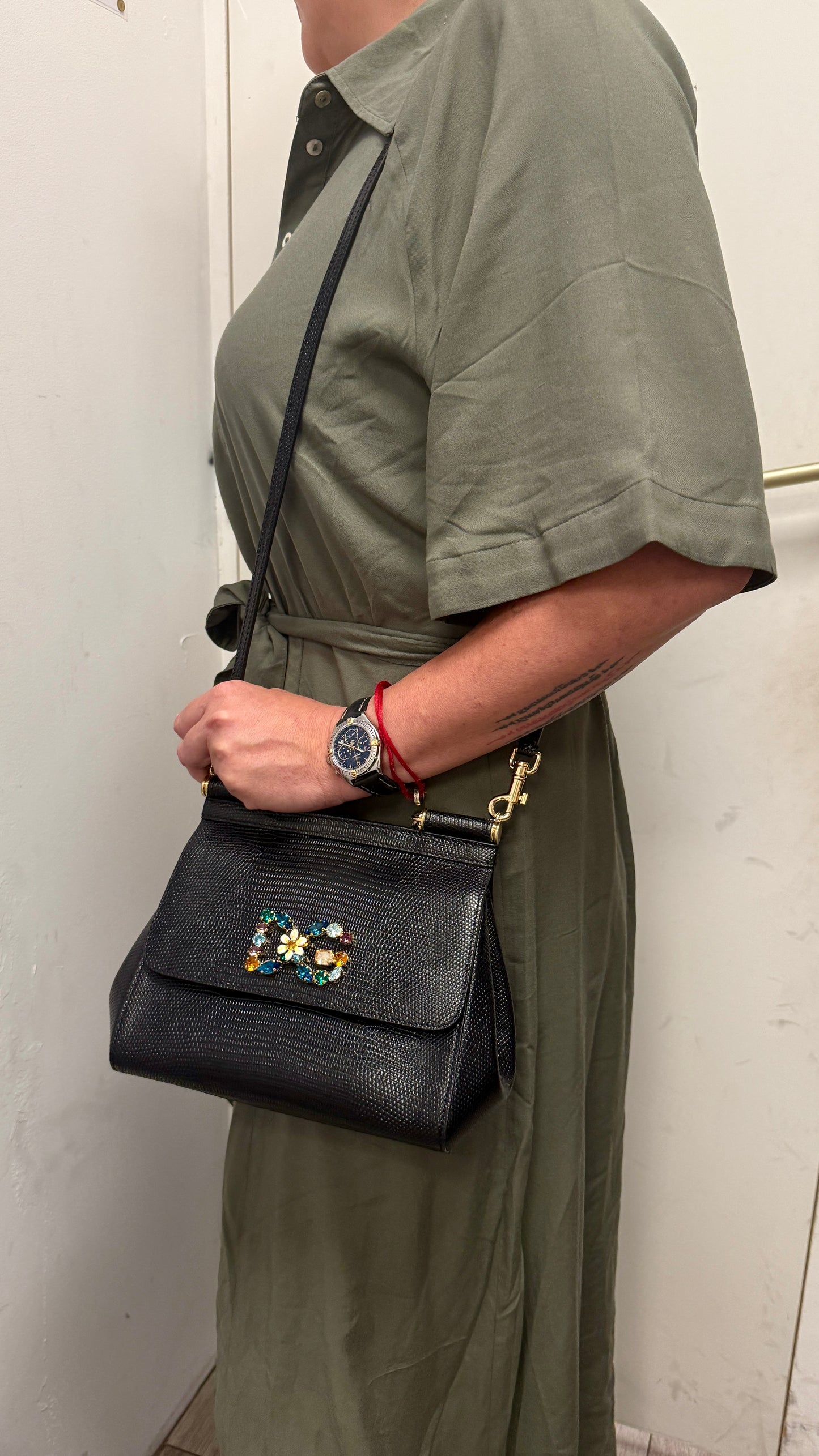 Sac à main Dolce Gabbana Sicily en cuir noir