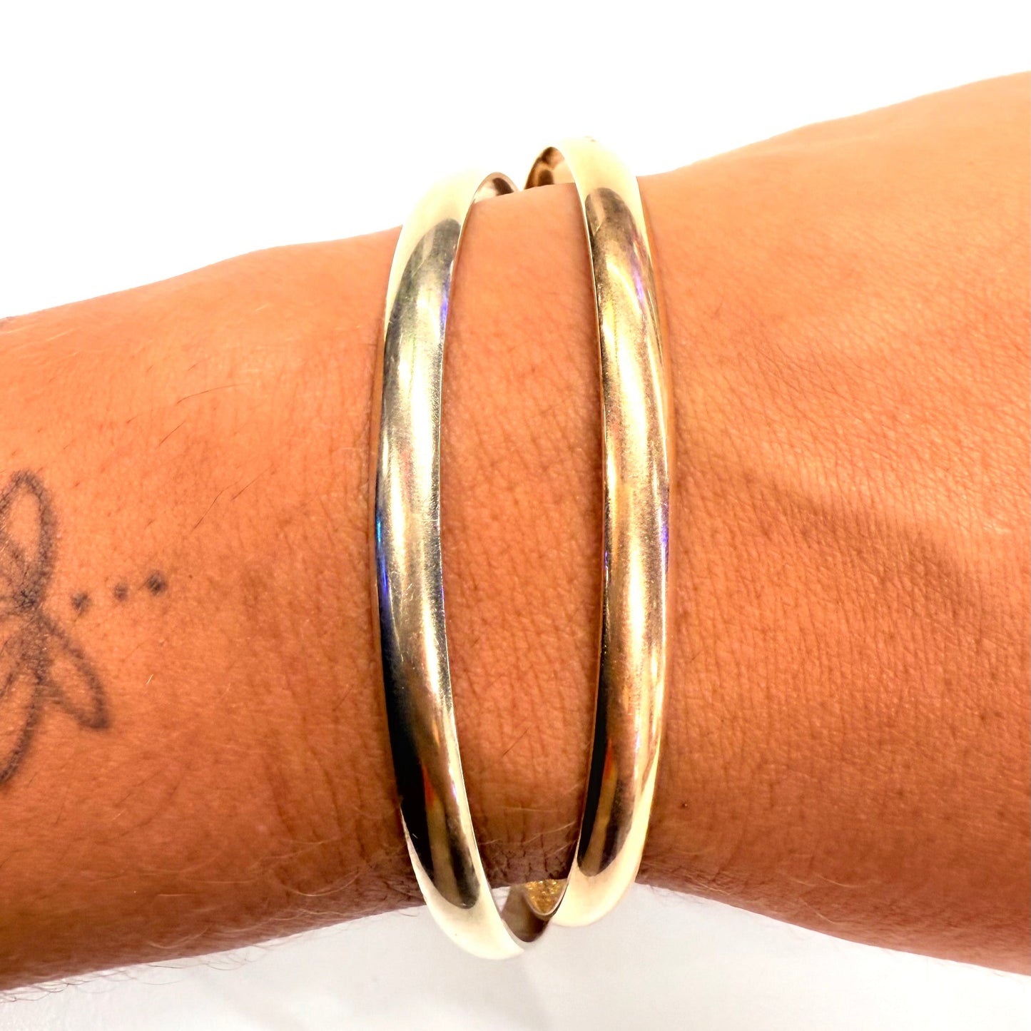 Bracelet Jonc 2 Joncs Or Blanc et Or Rose 18k 38.22 Grs