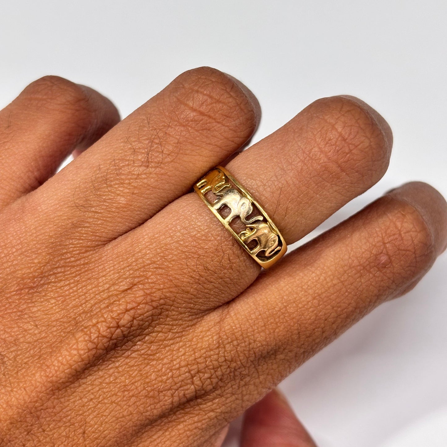Bague Éléphants Or 18K Taille-51
