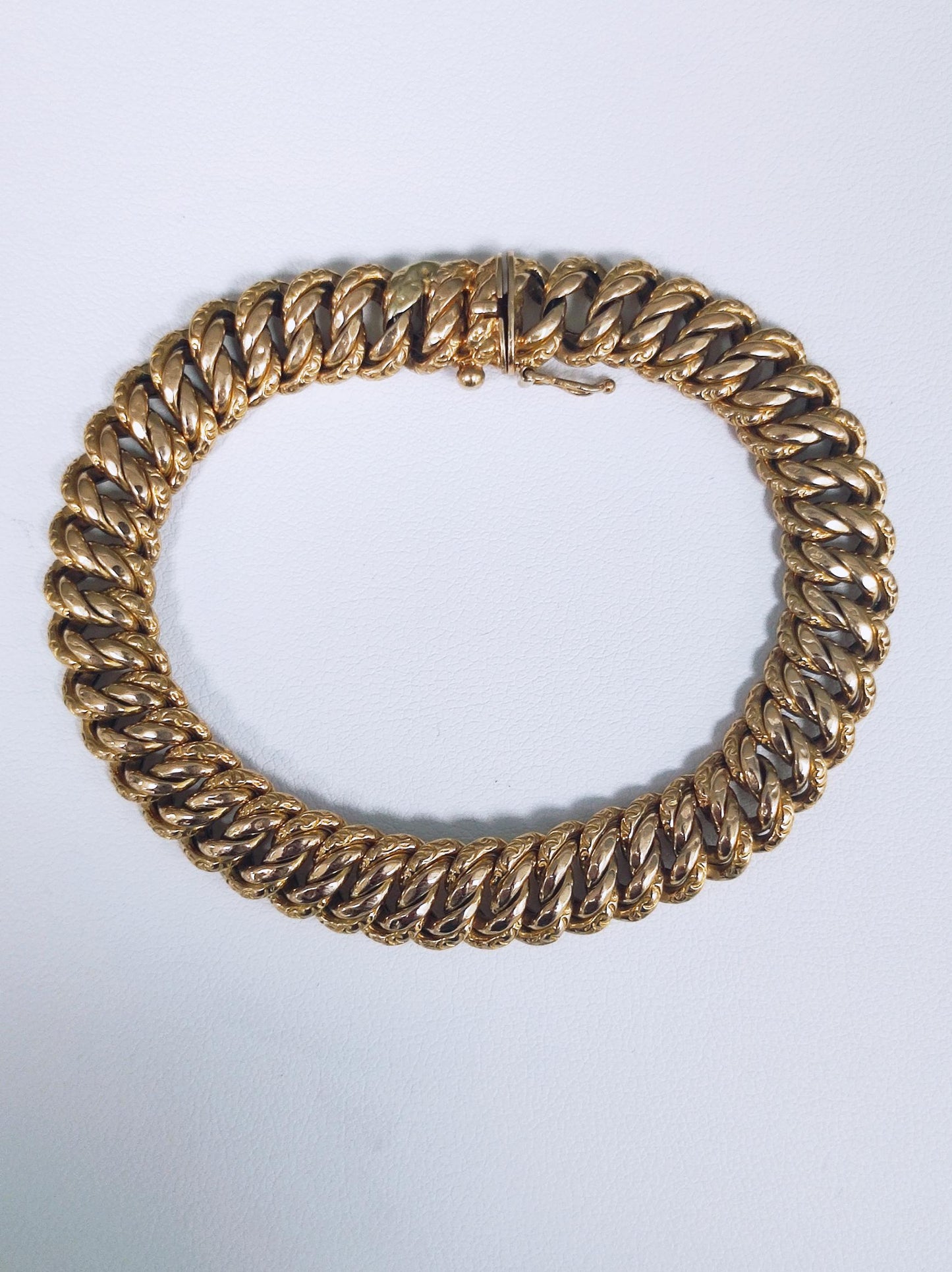 Bracelet Maille Américaine en Or Jaune 18K Lg 19cm
