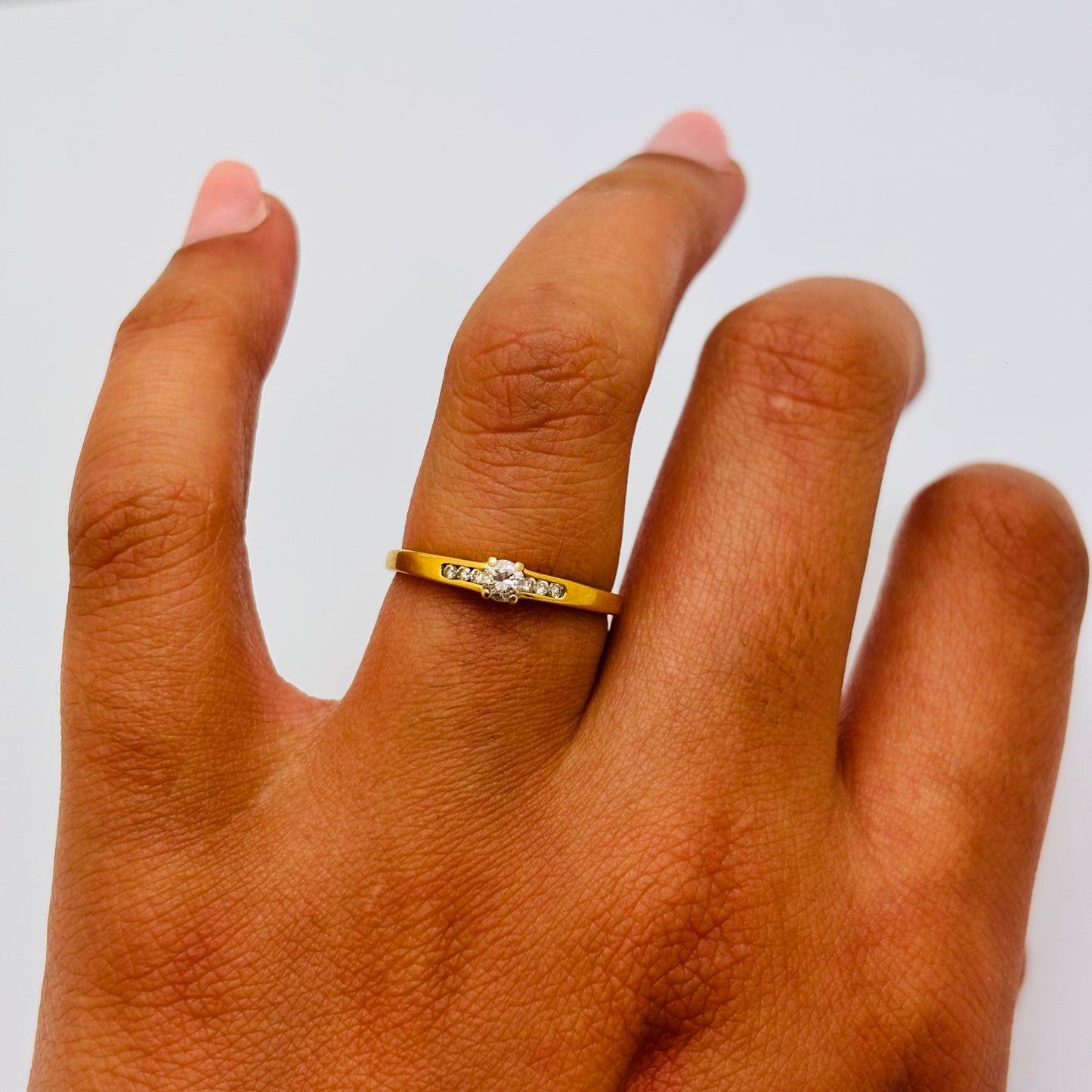 Bague solitaire en or jaune 18K Taille-54