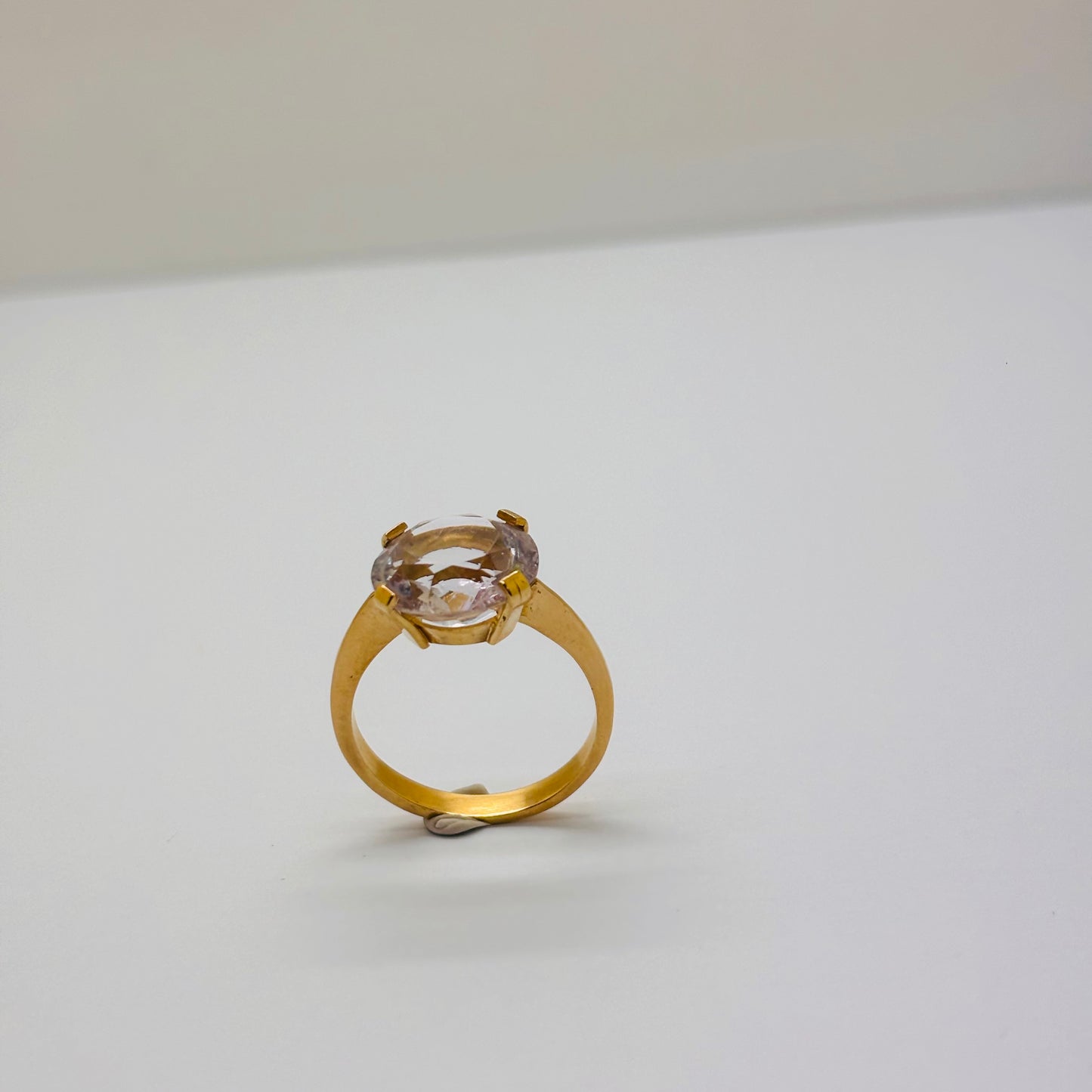 Bague Solitaire Or Jaune 18 Carats avec Topaze - T 64