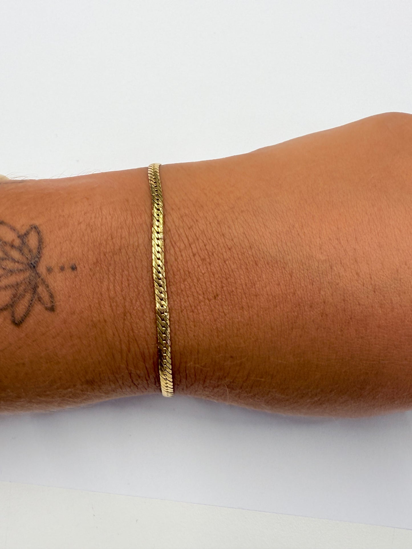 Bracelet en Or Jaune 18k Maille Anglaise Lg19cm