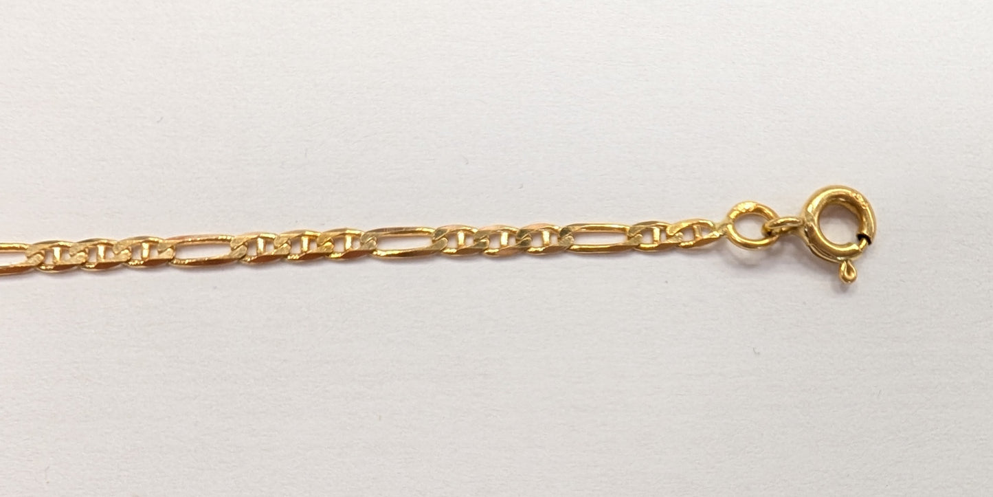 Bracelet Maille Figaro Or Jaune 18K 2.06 Grs