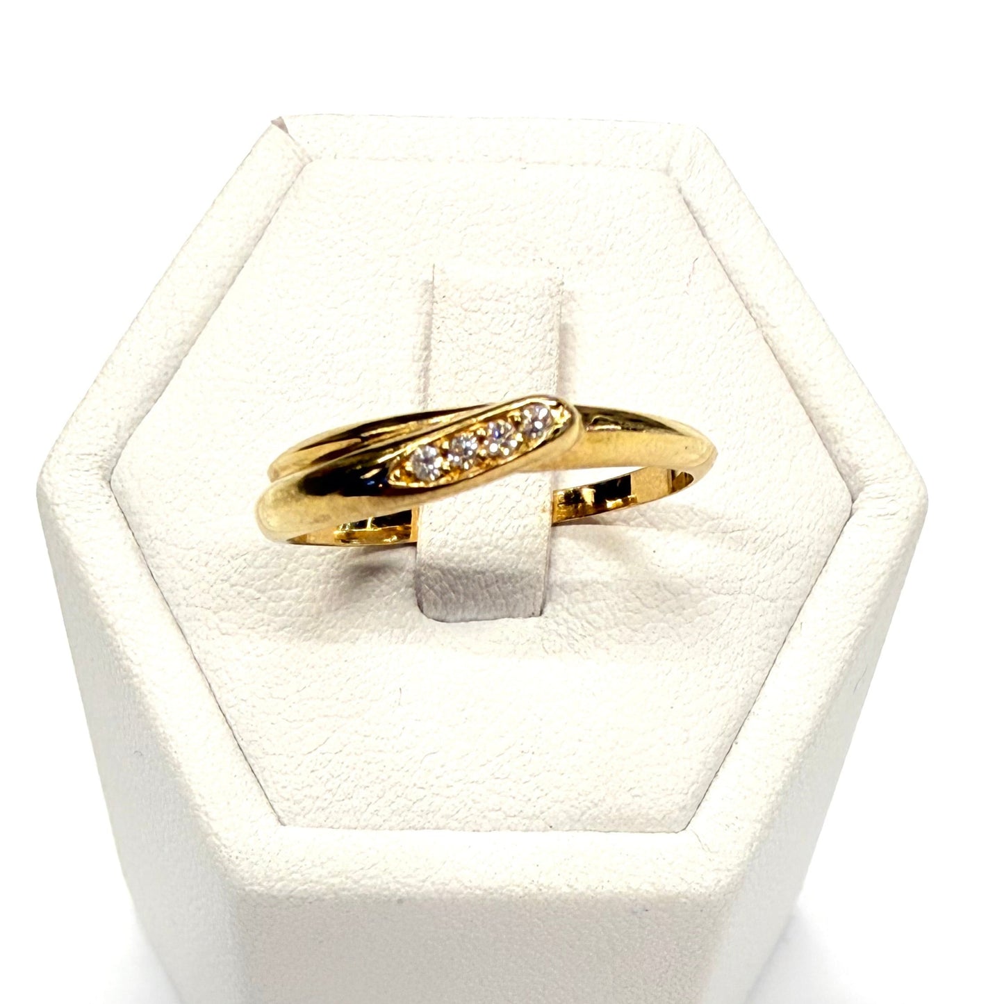 Bagues en Or Jaune 18k avec Diamants 2.42 Grs - Taille 56