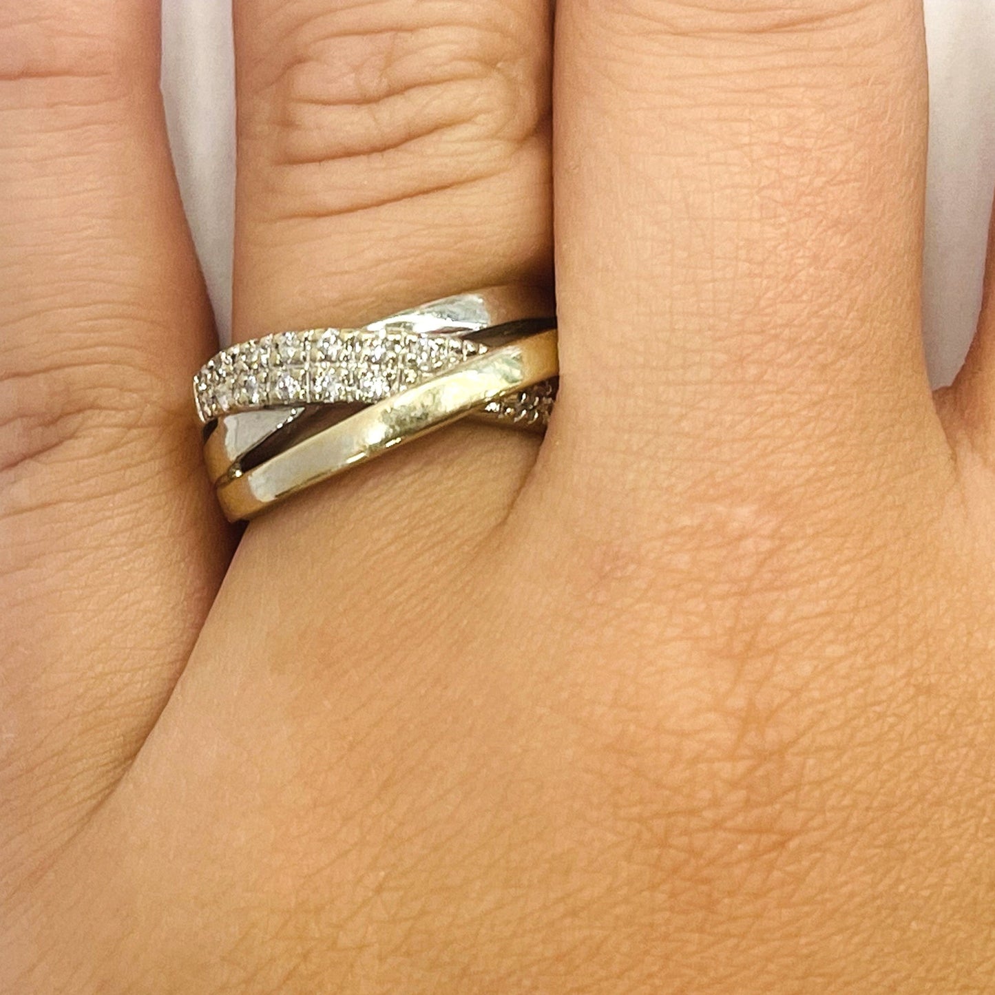 Bague Or Blanc 18K avec Diamants 5.70 Grs - Taille 54