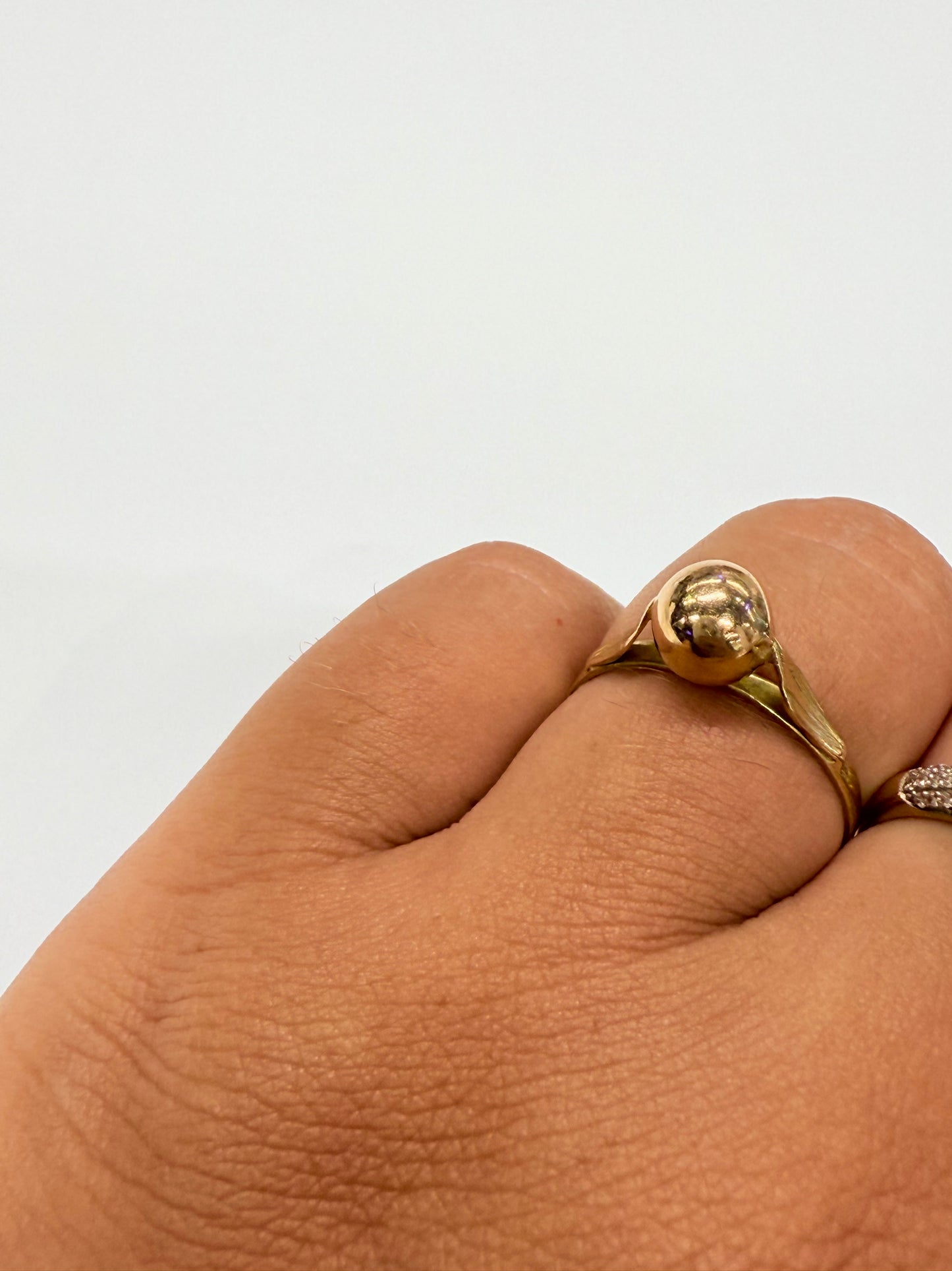 Bague boule en Or jaune 18k T.55
