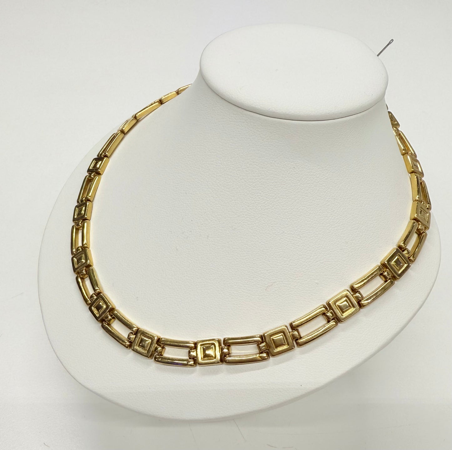 Collier Ras du Cou Or Jaune 18k Maille Fantaisie