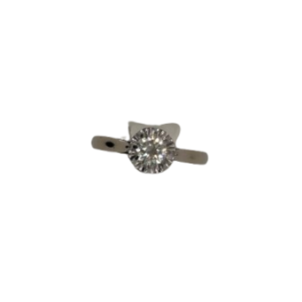 Bague Solitaire Or Blanc 18K Taille-61