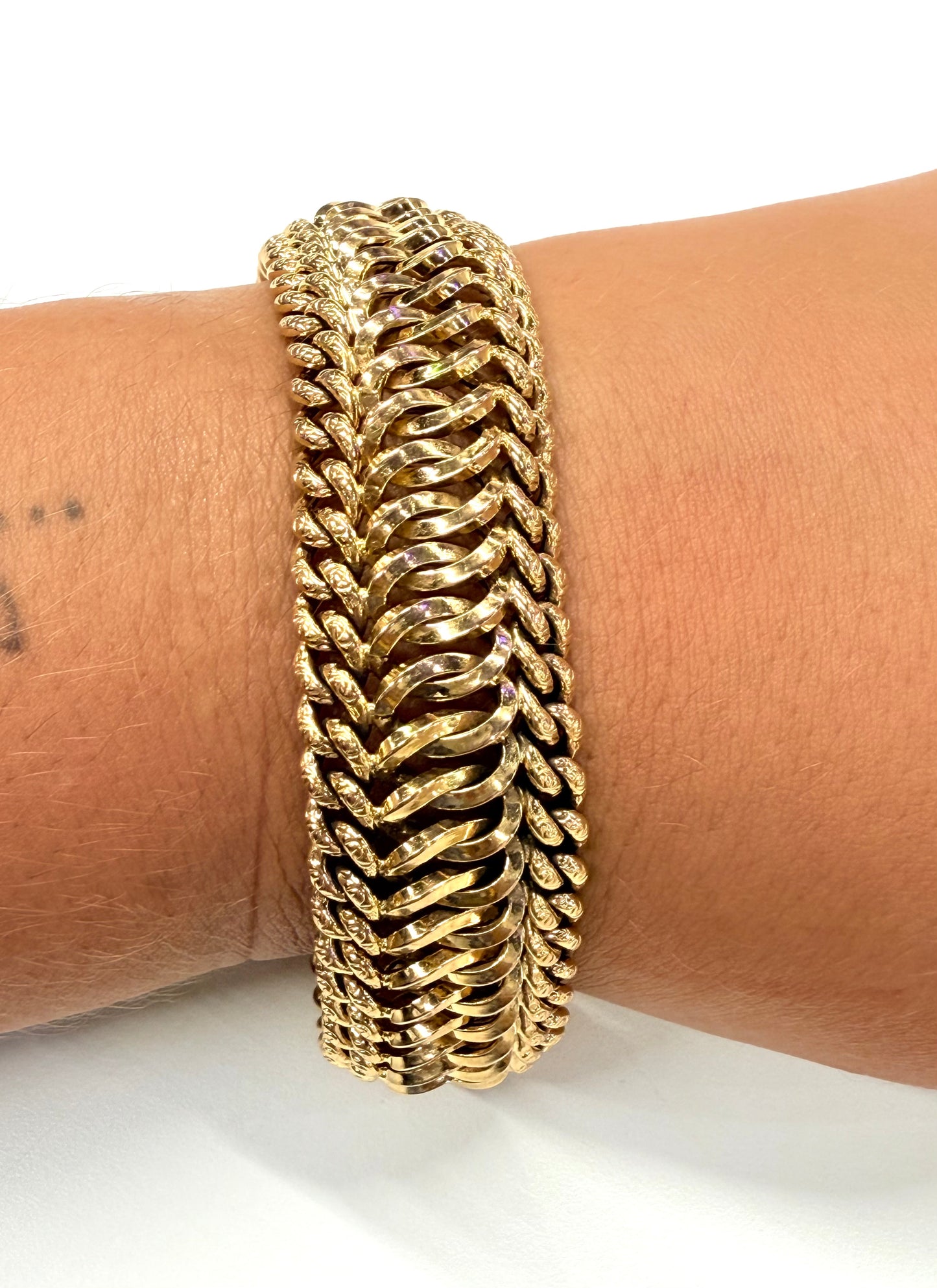 Bracelet Or Jaune Maille Américaine 750/1000 (18k) - Très Bon Etat