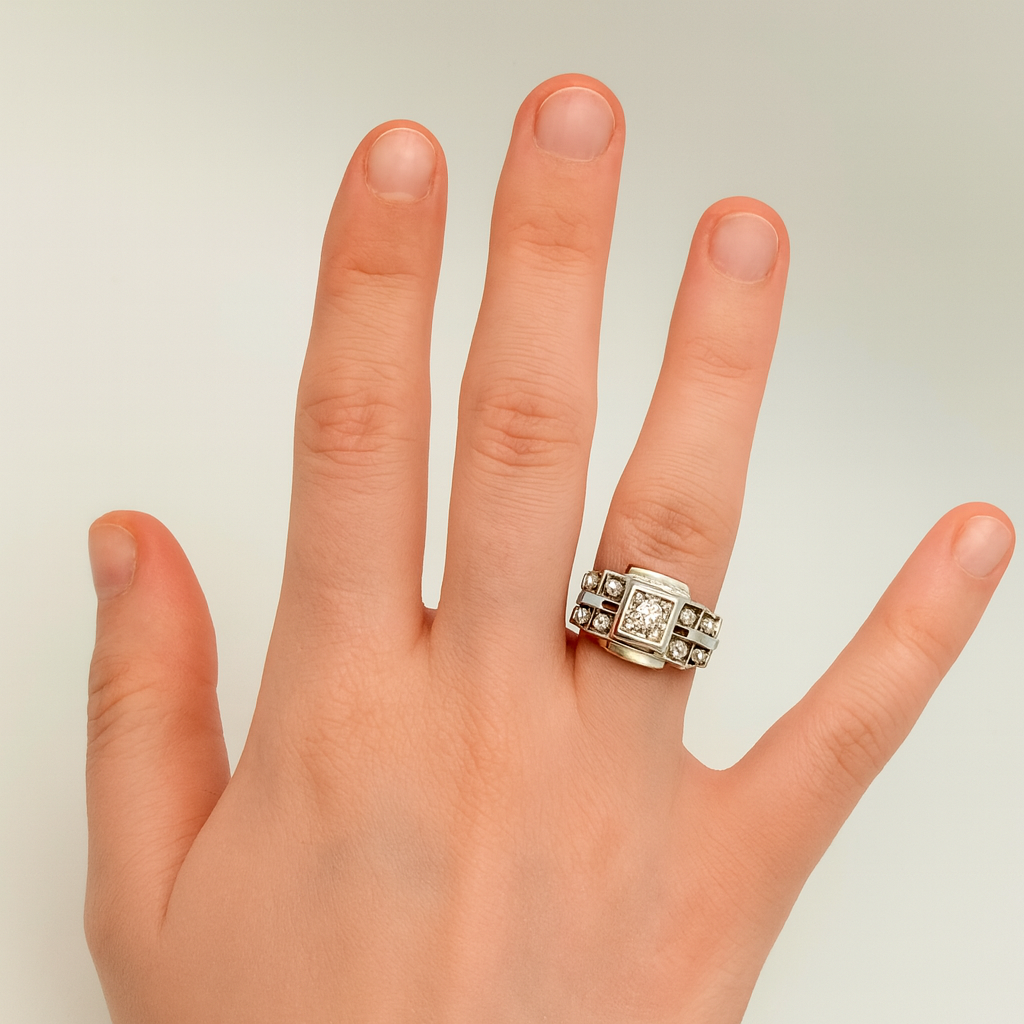 Bagues en Or Blanc 18K Taille-56