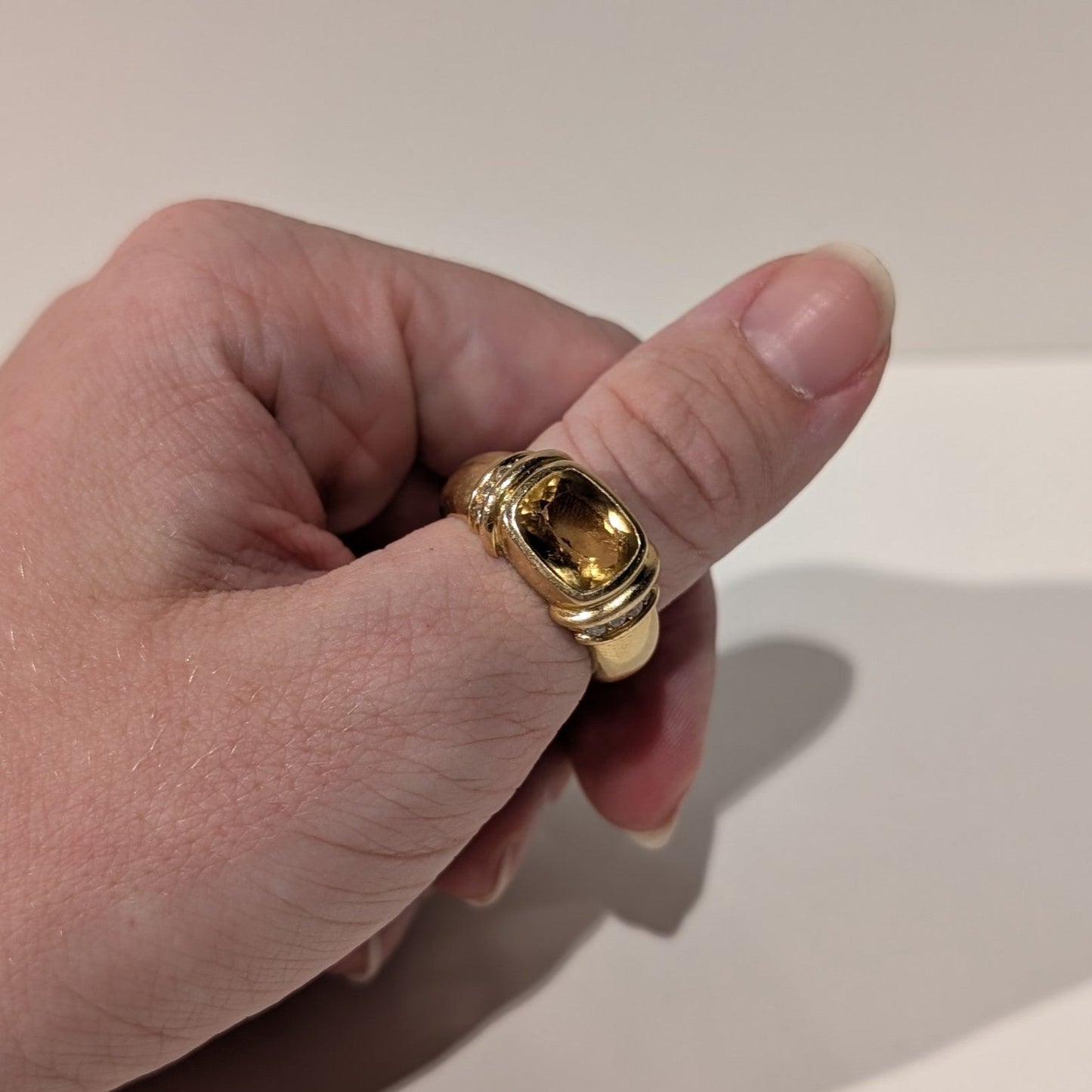 Bague Tank en Or Jaune 18K Taille-58
