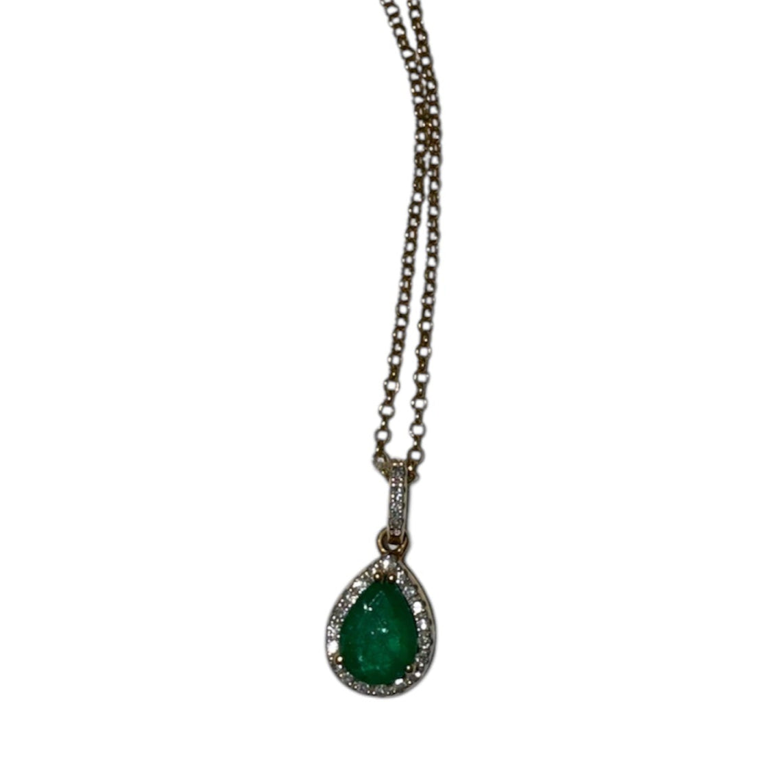 Collier Princesse Or Jaune avec Diamants et Émeraude