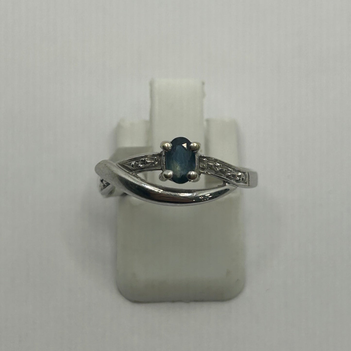 Bague Solitaire Or Blanc 18K Taille-50