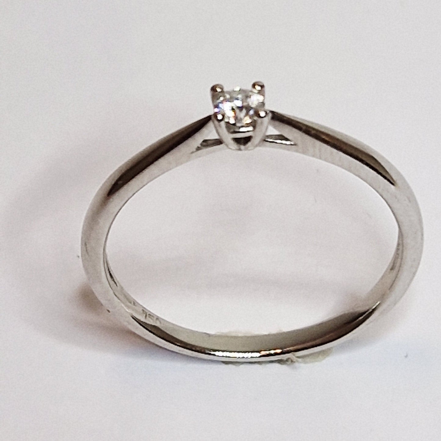 Bague Solitaire en Or 18K Diamant 0.1K 1.95 Grs - Taille 54