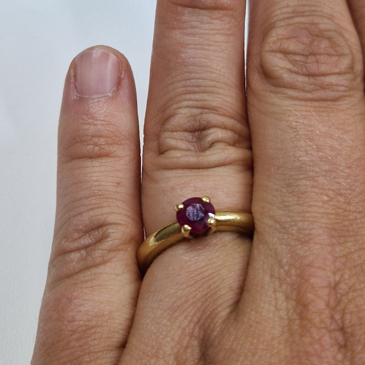 Bague Solitaire en Or Jaune 18K Taille 54