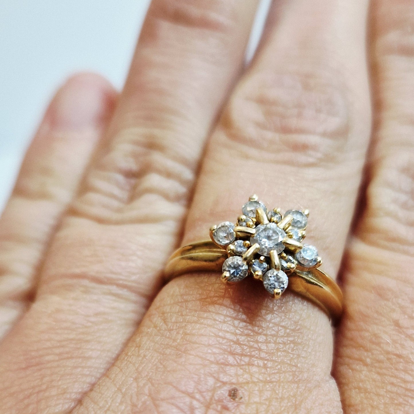 Bague Marguerite en Or Jaune 18K Taille-55