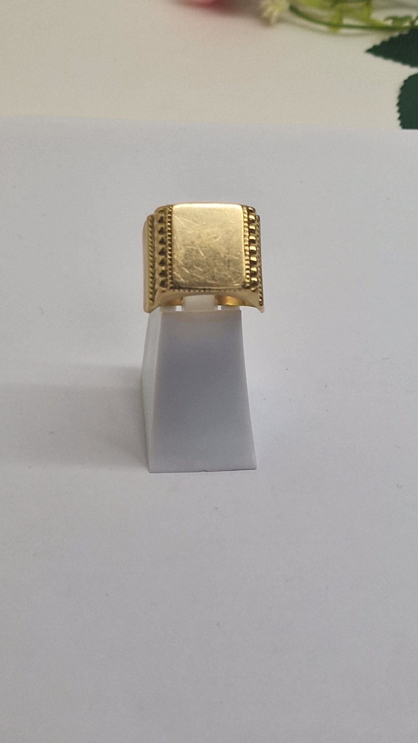 Bague Chevalière en Or Jaune 18K Taille-67