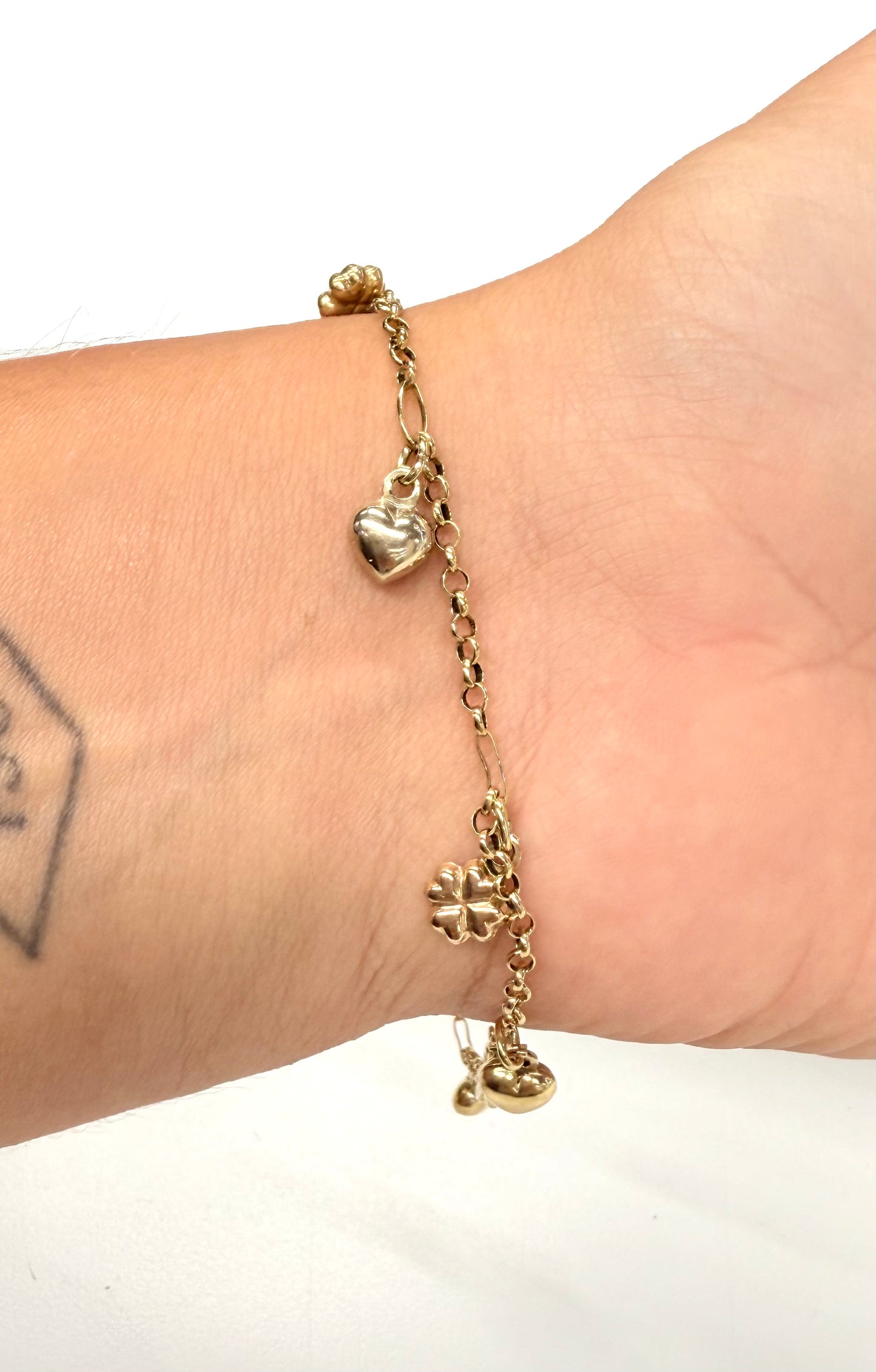 Bracelet breloque 3 Ors 18k maille forçat