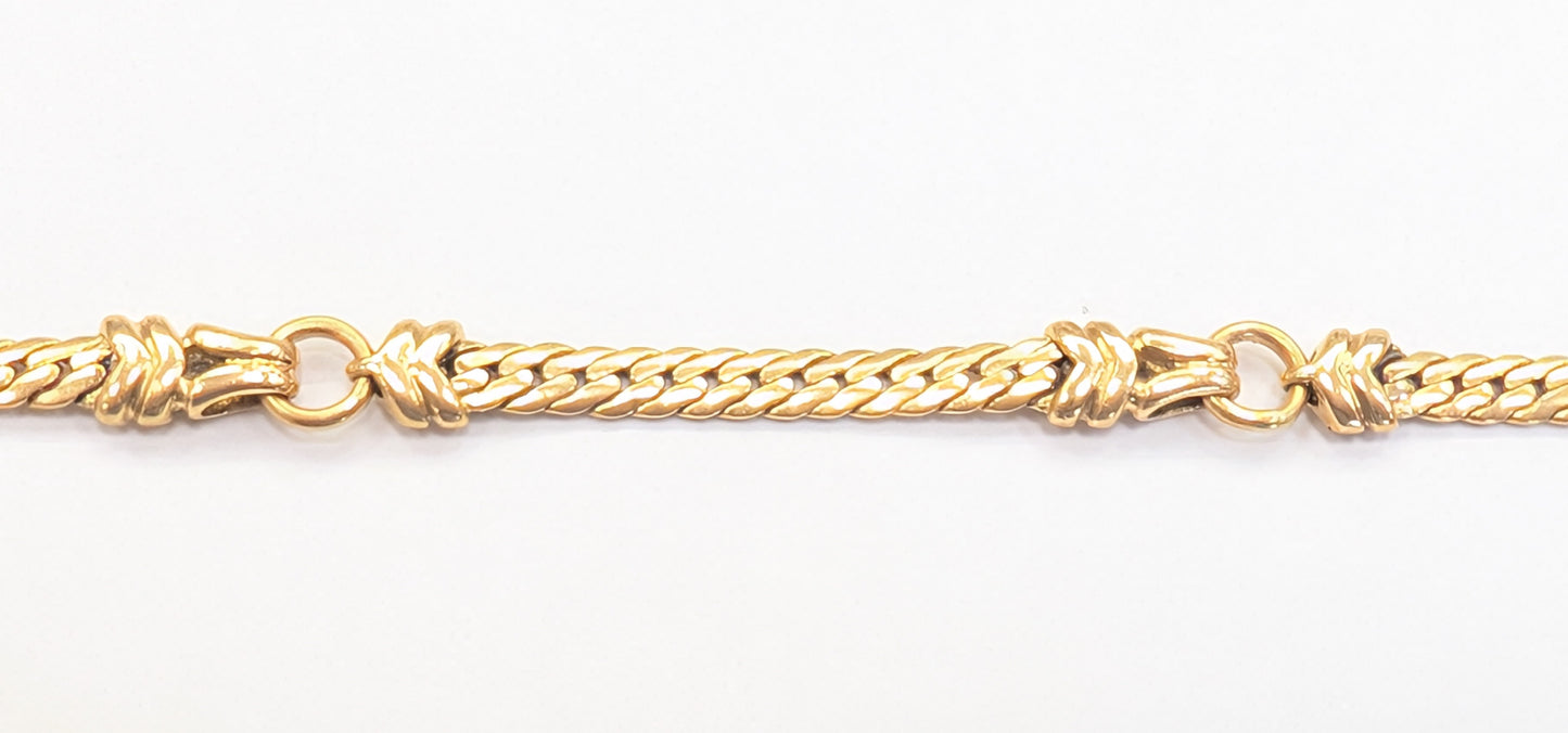 Bracelet Maillon Anglaise en Or Jaune 18K 8.27 Grs