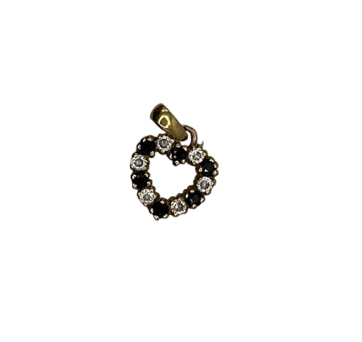 Pendentif Médaille en Or Jaune 18K avec Saphirs et Zirconium