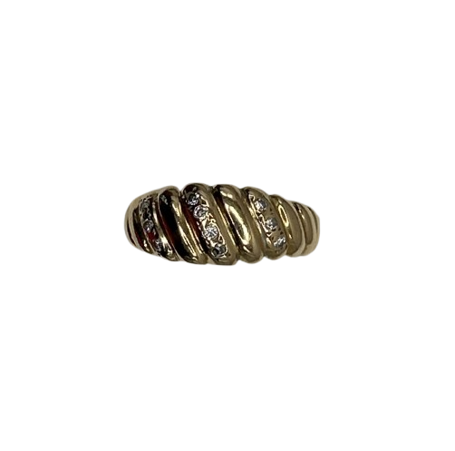Bague en Or 750 avec 10 Diamants