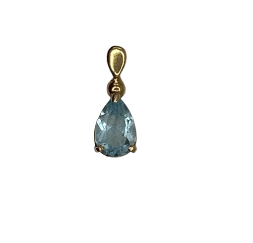 Pendentif Médaille Or Jaune 18K avec Topaze