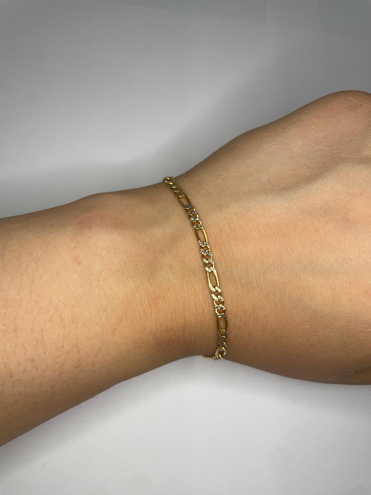 Bracelet Gourmette Figaro en Or Jaune 18 K - 4.02 Grs
