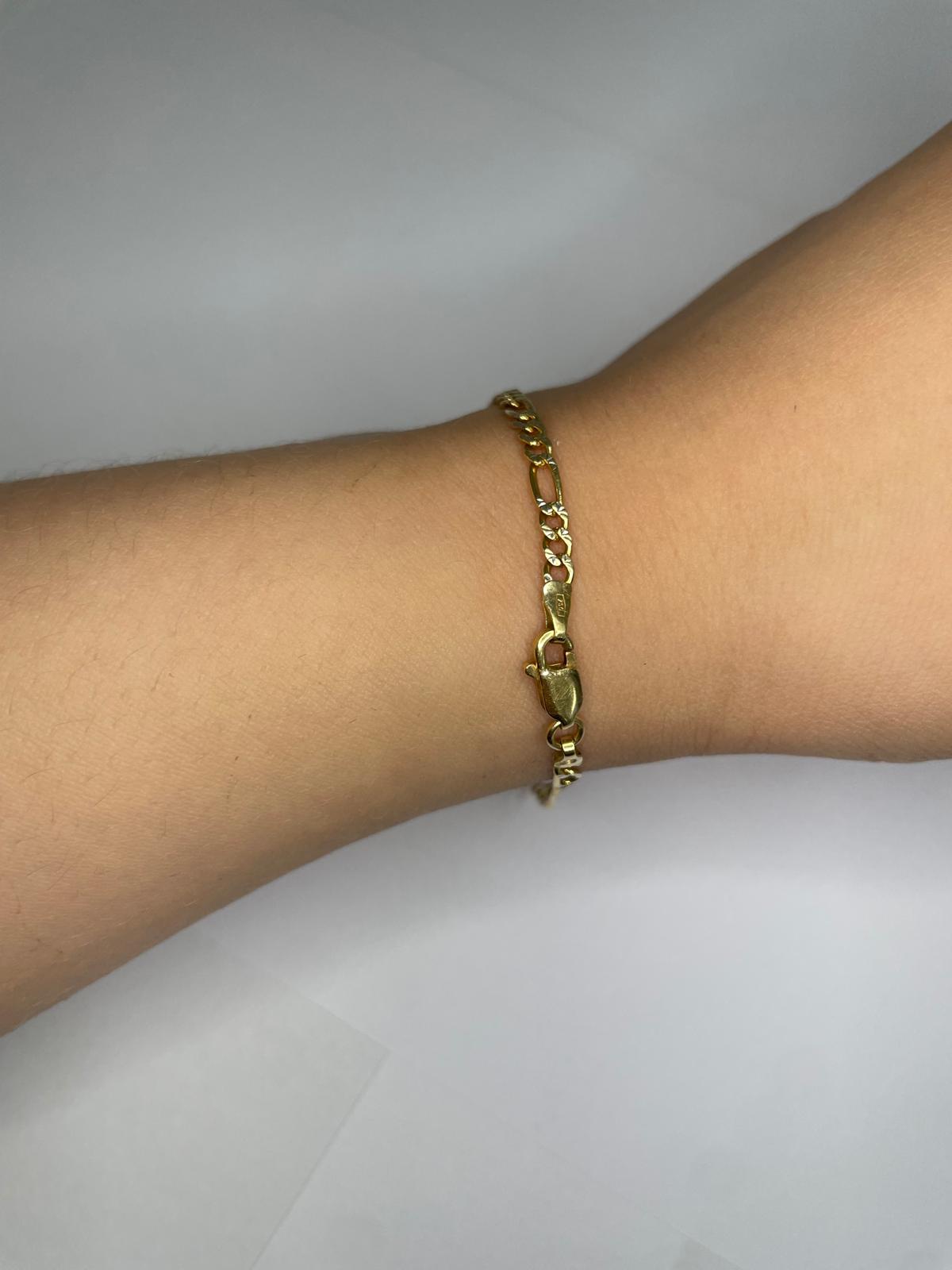 Bracelet Gourmette Figaro en Or Jaune 18 K - 4.02 Grs