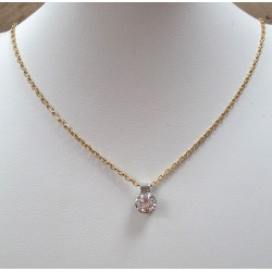 Collier chaine et pendentif Diamant de 0.53cts