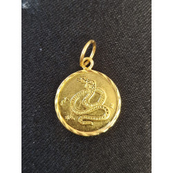 Pendentif Médaille motif Serpent Or Jaune