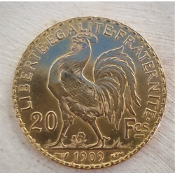 Pièce en or jaune 20 Francs Coq Marianne