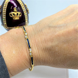 Bracelet en or jaune avec Diamants et Saphirs