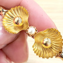 Broche Coquillages en Or jaune avec Perles