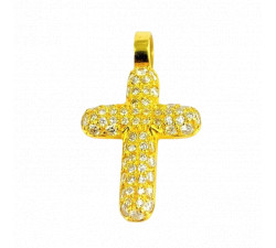 Pendentif Croix Or jaune avec Diamants