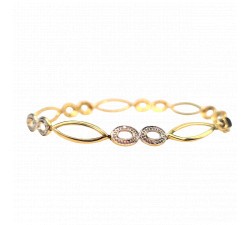 Bracelet 2 Ors maille Cheval avec Diamants