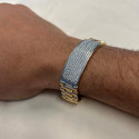 Bracelet 2 Ors Articulé avec Pavage Diamant