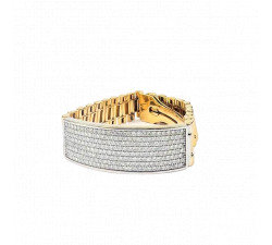 Bracelet 2 Ors Articulé avec Pavage Diamant