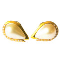 Boucles d'Oreilles Perles Diamants Or jaune
