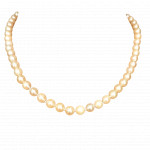 Collier Or Jaune avec Perles Blanches