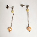 Boucles d'Oreilles Perles de Culture Or Jaune
