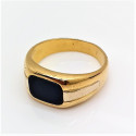 Bague Chevalière Onyx Or jaune