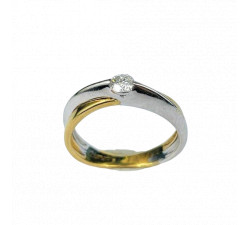 Bague 2 ors Solitaire 0,15cts
