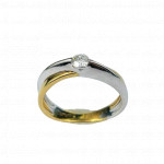 Bague 2 ors Solitaire 0,15cts